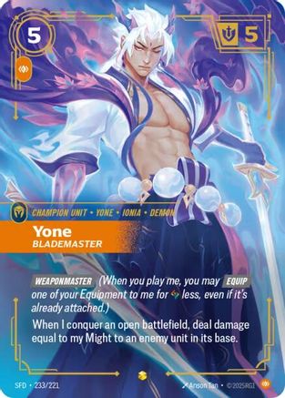 Yone - Blademaster (Overnumbered) (233/221) - Spiritforged Foil