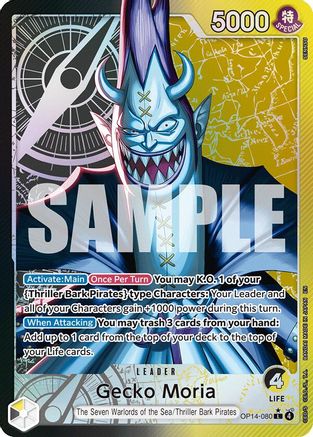 Gecko Moria - OP14-080 (Alternate Art) - OP14-080 - Leader