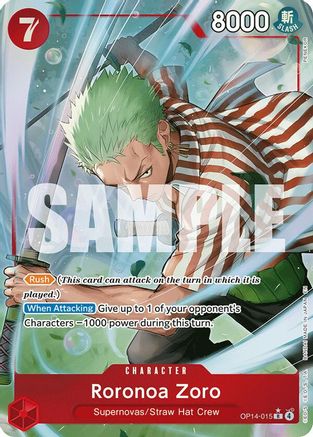 Roronoa Zoro - OP14-015 (Alternate Art) - OP14-015 - Rare (Pre-Order)