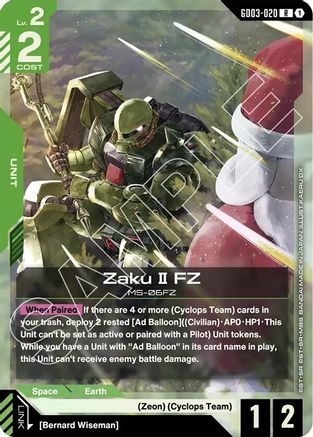 Zaku II FZ - GD03-020 - R