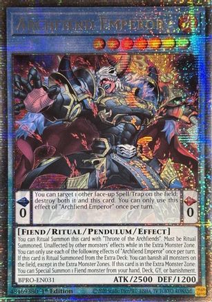 Archfiend Emperor (Starlight Rare) - BPRO-EN031 - Burst Protocol 1st Edition