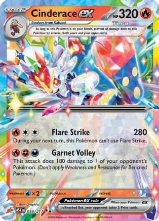 Cinderace ex - 038 - Double Rare - Holofoil