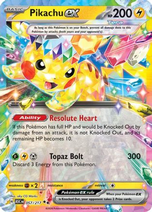 Pikachu ex - 057/217 - Double Rare - Holofoil