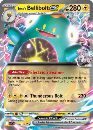 Iono's Bellibolt ex - 070/217 - Double Rare - Holofoil