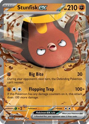 Stunfisk ex - 114/217 - Double Rare - Holofoil