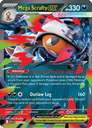 Mega Scrafty ex - 135/217 - Double Rare - Holofoil
