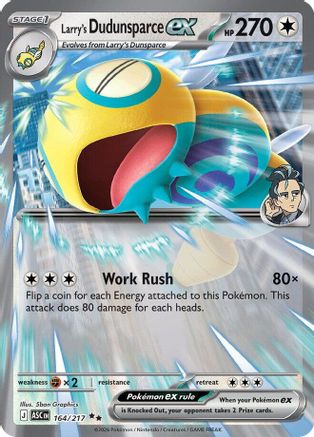 Larry's Dudunsparce ex - 164 - Double Rare - Holofoil