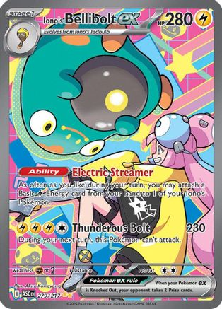 Iono's Bellibolt ex - 279/217 - Special Illustration Rare - Holofoil