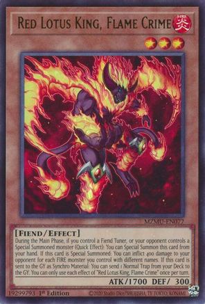 Red Lotus King, Flame Crime - MZMU-EN077 -  Maze of Muertos 1st Edition
