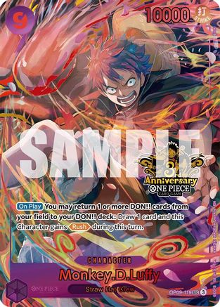 Monkey.D.Luffy (Japanese Version 3rd Anniversary Set) - OP09-119 - Secret Rare