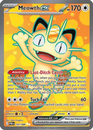 Meowth ex - 107/088 - Ultra Rare - Holofoil