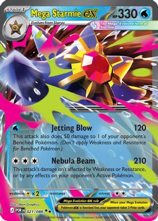 Mega Starmie ex - 021/088 - Double Rare - Holofoil