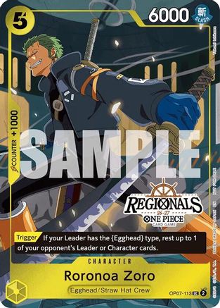 Roronoa Zoro (113) (Regional Participation Pack 2026 Vol.1) - OP07-113 - Promo