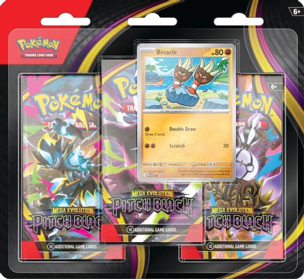 Pokemon - Mega Evolution - Pitch Black 3 Pack Blister [Binacle] (Pre-Order) Limit 1 Per Customer