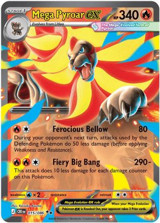 Mega Pyroar ex - 015/086 - Double Rare - Holofoil