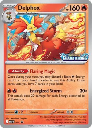Delphox - 074 - Promo - Holofoil (Chaos Rising Stamped)