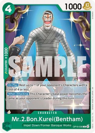 Mr.2.Bon.Kurei(Bentham) (036) - OP16-036 - Common (Pre-Order)