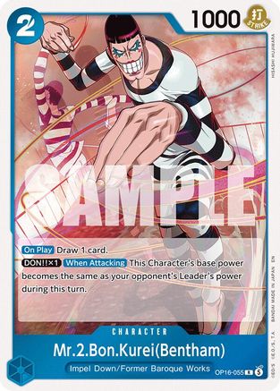 Mr.2.Bon.Kurei(Bentham) (055) - OP16-055 - Rare (Pre-Order)