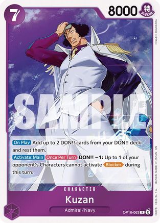 Kuzan - OP16-063 - Rare (Pre-Order)