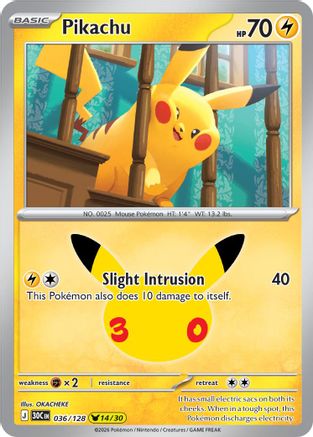 Pikachu - 036/128 - None - Holofoil