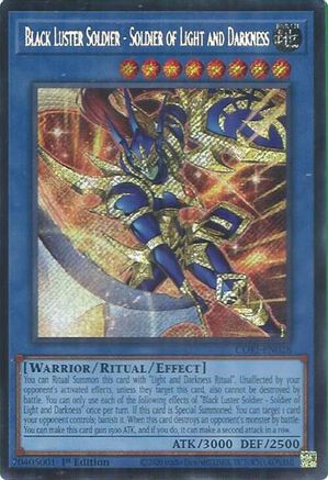 Black Luster Soldier - Soldier of Light and Darkness (Secret Rare) - CORI-EN028 -  Chaos Origins 1st Edition