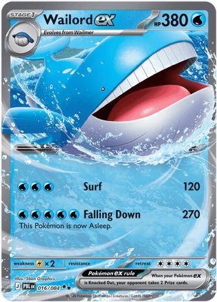 Wailord ex - 016/084 - Double Rare - Holofoil