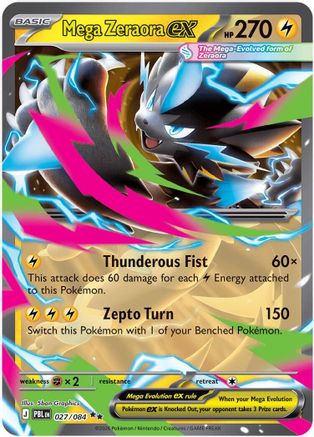 Mega Zeraora ex - 027/084 - Double Rare - Holofoil