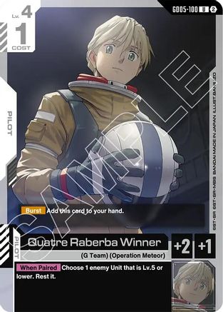 Quatre Raberba Winner - GD05-100 - UC
