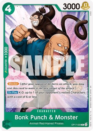 Bonk Punch & Monster - OP17-028 - Common