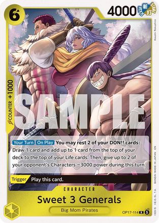 Sweet 3 Generals - OP17-114 - Rare (Pre-Order)