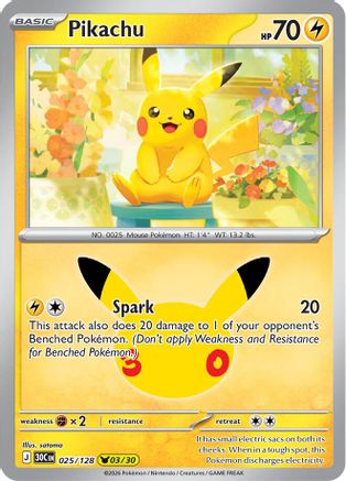 Pikachu - 025/128 - Pikachu Rare - Holofoil