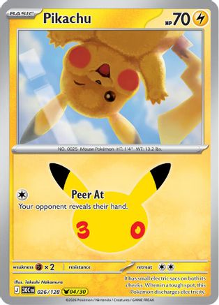 Pikachu - 026/128 - Pikachu Rare - Holofoil