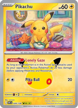 Pikachu - 028/128 - Pikachu Rare - Holofoil