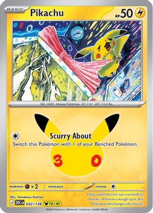 Pikachu - 032/128 - Pikachu Rare - Holofoil