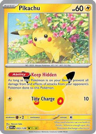 Pikachu - 033/128 - Pikachu Rare - Holofoil