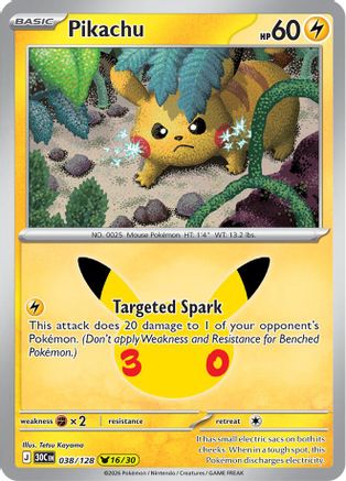 Pikachu - 038/128 - Pikachu Rare - Holofoil