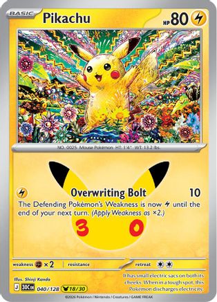 Pikachu - 040/128 - Pikachu Rare - Holofoil