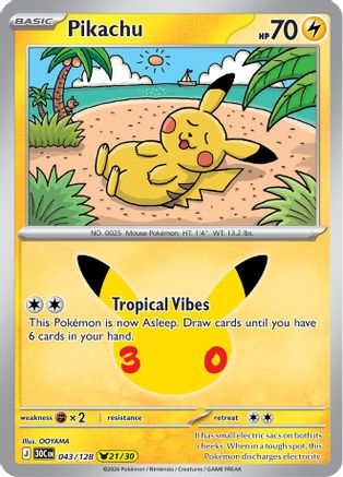 Pikachu - 043/128 - Pikachu Rare - Holofoil