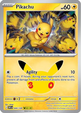 Pikachu - 044/128 - Pikachu Rare - Holofoil