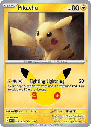Pikachu - 049/128 - Pikachu Rare - Holofoil