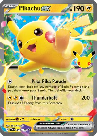 Pikachu ex - 053/128 - Double Rare - Holofoil