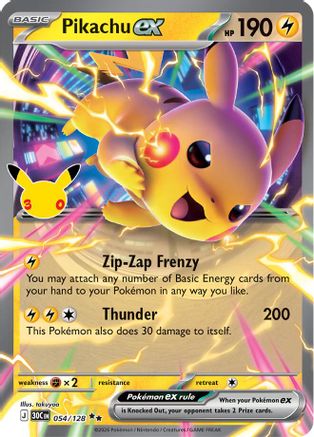 Pikachu ex - 054/128 - Double Rare - Holofoil
