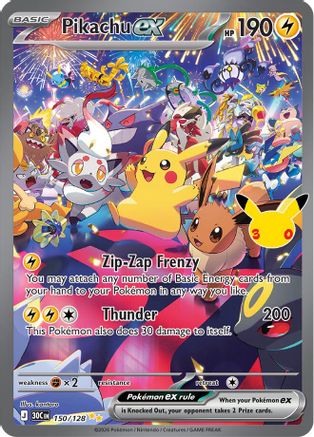 Pikachu ex - 150/128 - Special Illustration Rare - Holofoil