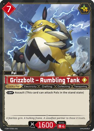 Grizzbolt - Rumbling Tank -  ETD01-001 - TDR