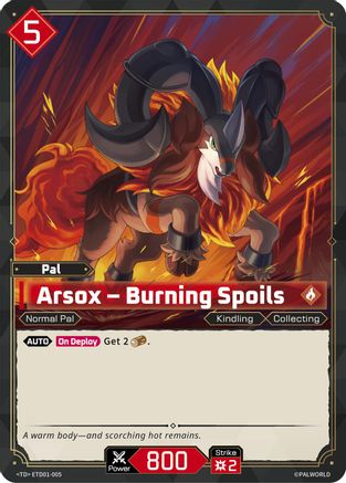 Arsox - Burning Spoils -  ETD01-005 - TD