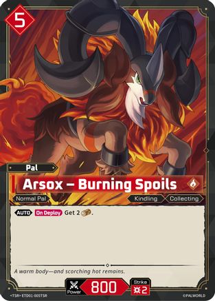 Arsox - Burning Spoils (TSR) -  ETD01-005TSR - TSR