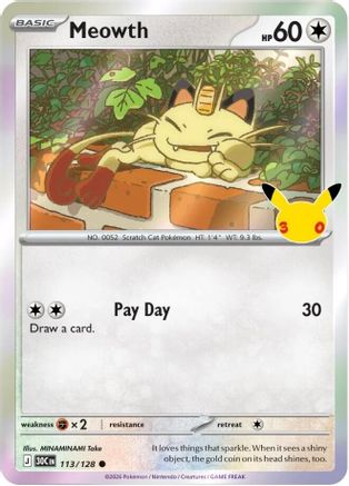 Meowth - 113/128 - Common - Holofoil