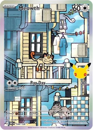 Meowth - 144/128 - Illustration Rare - Holofoil