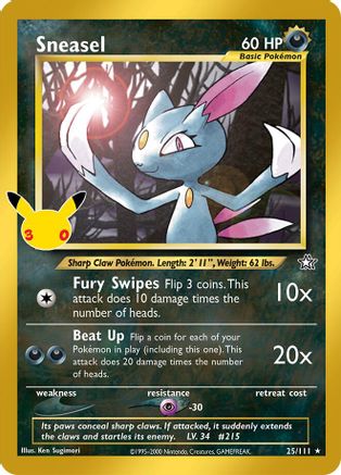 Sneasel - 025/111 - Classic Collection - Holofoil