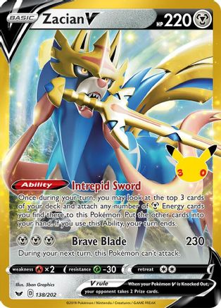 Zacian V - 138/202 - Classic Collection - Holofoil